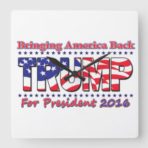 Donald Trump Square Wall Clock