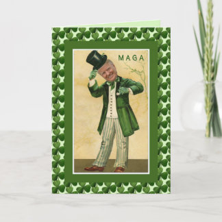 Donald Trump St. Patricks Day MAGA Shamrocks Card