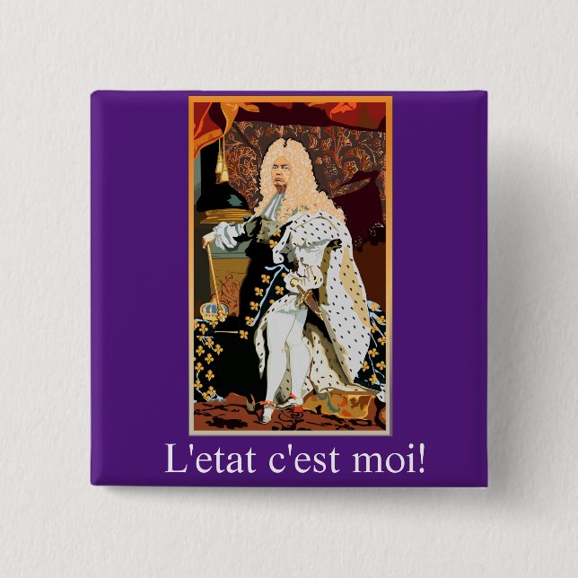 Donald Trump Sun KIng 15 Cm Square Badge (Front)