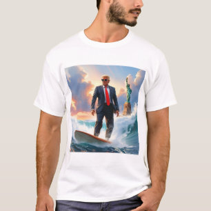 Donald Trump Surfing Statue of Liberty USA MAGA T-Shirt