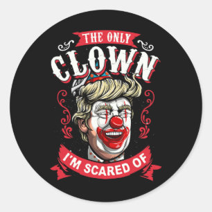 Donald Trump T Shirt Funny Clown Resist Men Women  Classic Round Sticker