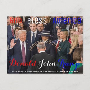 Donald Trump taking his Oath of Office January 20 Postcard