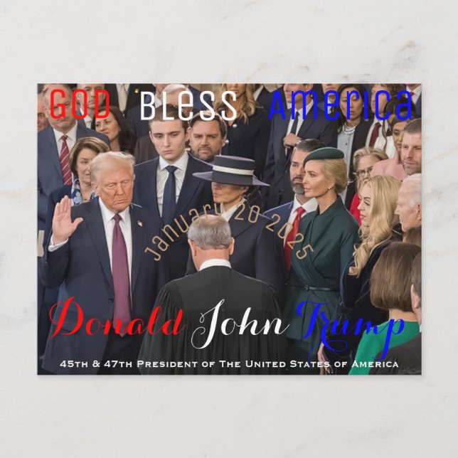 Donald Trump taking his Oath of Office January 20 Postcard (Front)