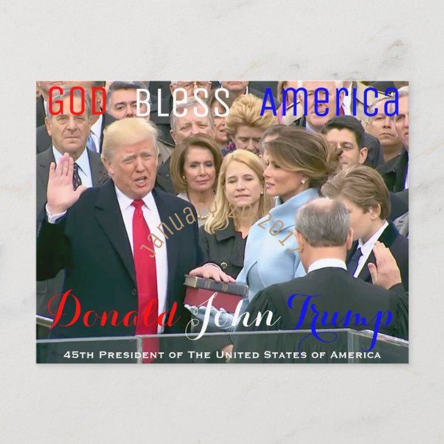 Donald Trump taking his Oath of Office January 20 Postcard (Front)