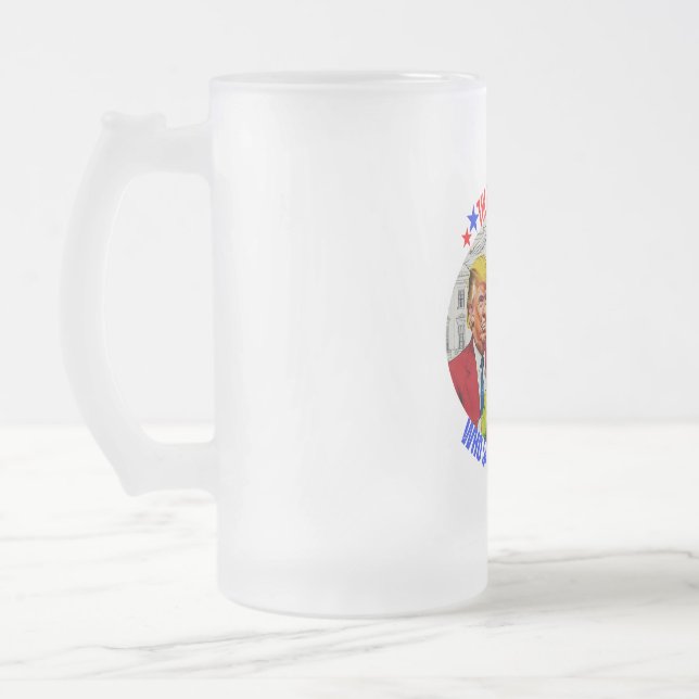 DONALD TRUMP- THE PRESIDENT WHO SAVED CHRISTMAS FROSTED GLASS BEER MUG (Left)