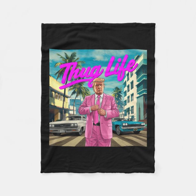 Donald Trump Thug Life  Fleece Blanket (Front)