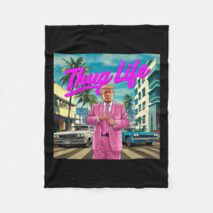 Donald Trump Thug Life Fleece Blanket