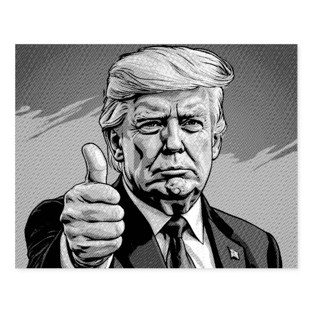 DONALD TRUMP THUMBS UP BIG RUBBER STAMP (Imprint)