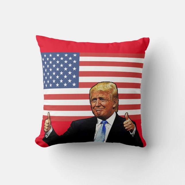 DONALD TRUMP THUMBS UP PATRIOTIC PILLOWS (Front)
