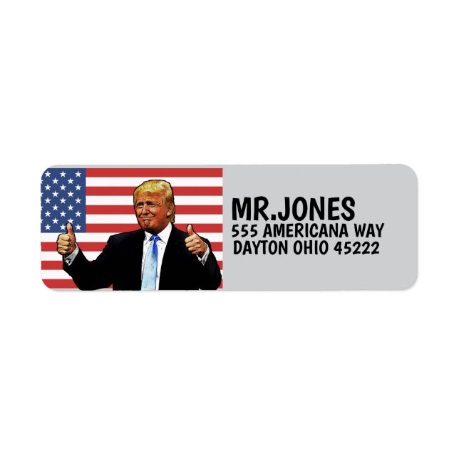 DONALD TRUMP THUMBS UP Return Address Labels (Front)