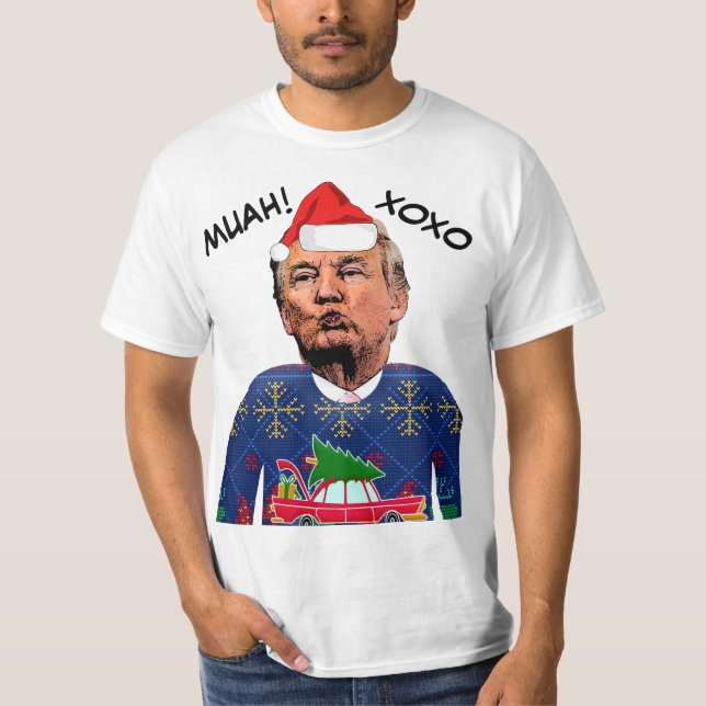 DONALD TRUMP UGLY CHRISTMAS SWEATER T-Shirts (Front)
