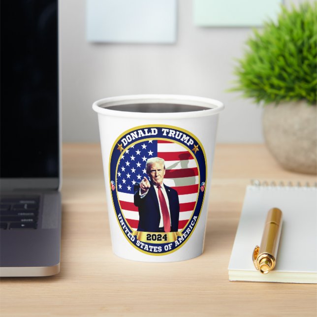 Donald Trump United States of America Paper Cups (Insitu)