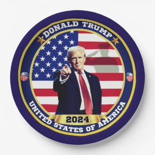 Donald Trump United States of America Paper Plate