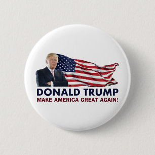Donald Trump US Flag 6 Cm Round Badge