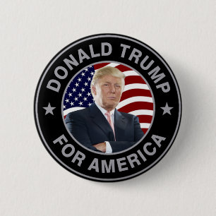 Donald Trump US Flag 6 Cm Round Badge
