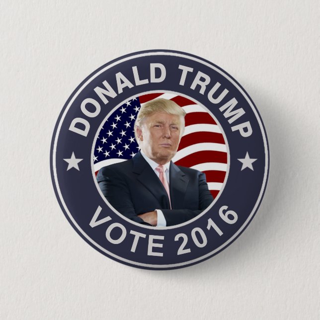 Donald Trump US Flag 6 Cm Round Badge (Front)