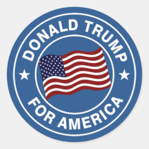 Donald Trump US Flag Classic Round Sticker