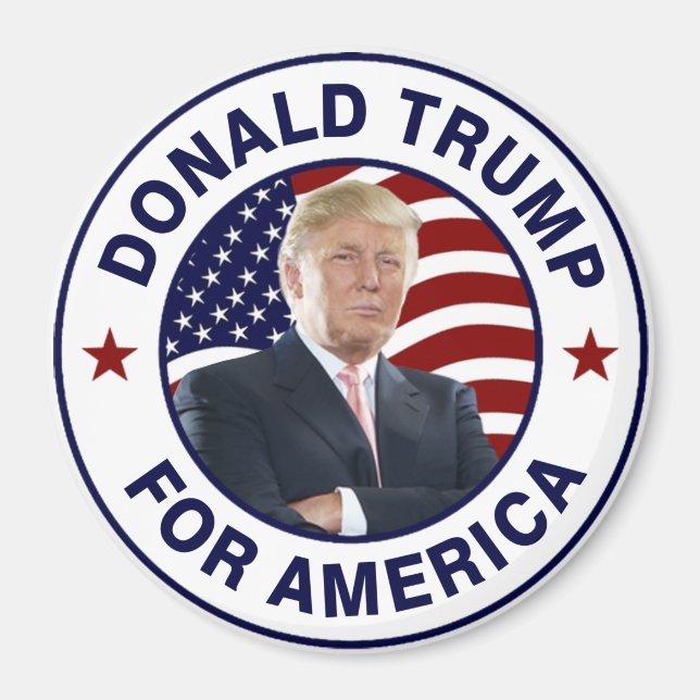 Donald Trump US Flag Magnet (Front)