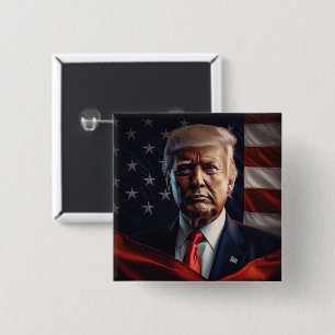 Donald Trump US President White House MAGA 2024 15 Cm Square Badge