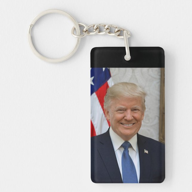 Donald Trump US President White House MAGA 2024  Key Ring (Front)