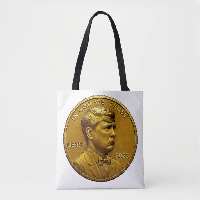 donald trump USA Coin 1 Cent America United States Tote Bag (Front)