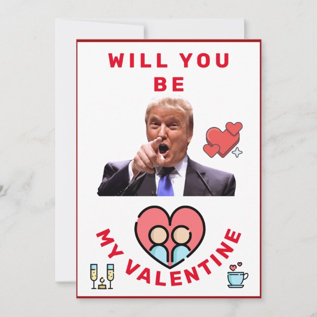 donald trump valentines day  FUNNY Holiday Card (Front)