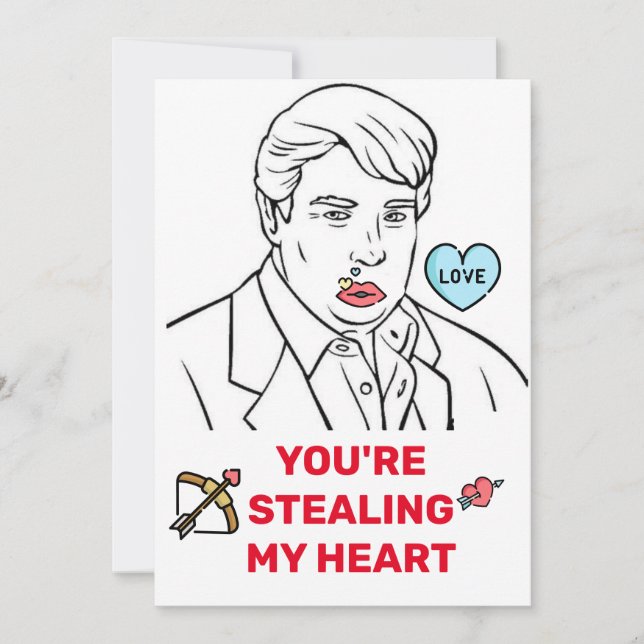 donald trump valentines day  FUNNY Holiday Card (Front)