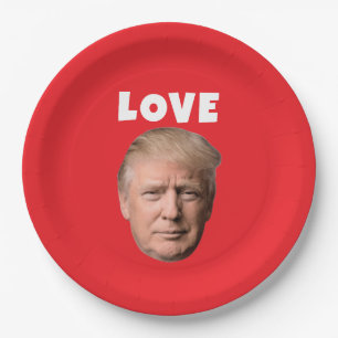 DONALD TRUMP VALENTINE'S DAY PAPER PLATES