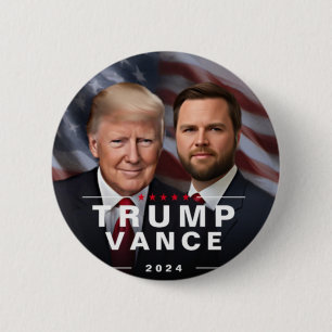 Donald Trump vance 2024 election  6 Cm Round Badge
