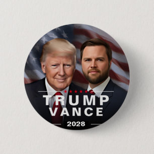 Donald Trump vance 2028election  6 Cm Round Badge