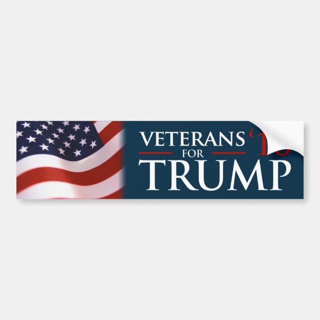 Donald Trump Veterans For Trump 2016 Bumper Bumper Sticker (Front)