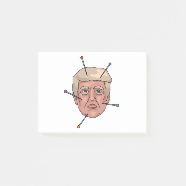 Donald Trump Voodoo Doll Pin Illustration Post-it Notes (Front)