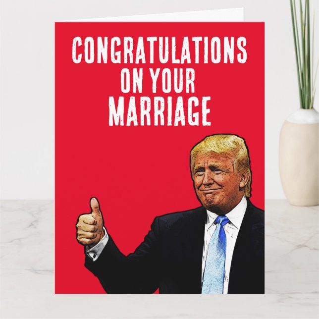 DONALD TRUMP WEDDING MARRIAGE CONGRATULATIONS CARD (Front)