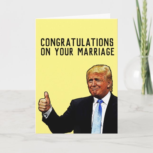 DONALD TRUMP WEDDING MARRIAGE CONGRATULATIONS CARD (Front)