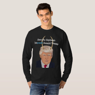 Donald Trump with Elephant Trump Devil Horns T-Shirt