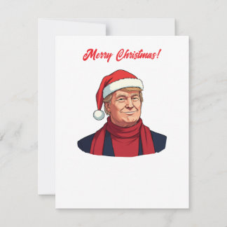 Donald Trump With Santa Claus Hat Merry Christmas Holiday Card