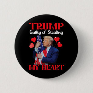 Donald Trump With Us Flag Trump Guilty Of Stealing 6 Cm Round Badge