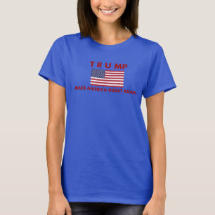 Donald Trump Women's T-Shirt with American Flag