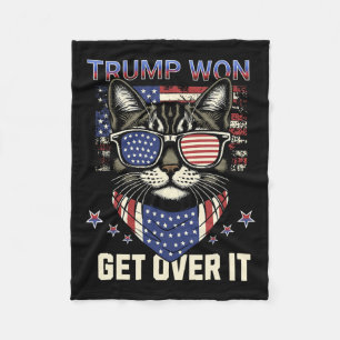 Donald Trump Won 2024 Election Cats For Trump Men Fleece Blanket