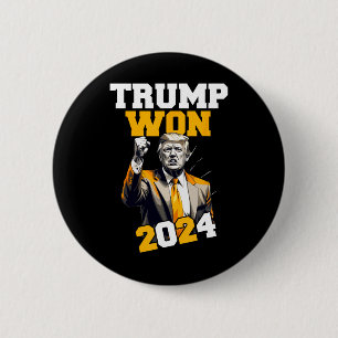 Donald Trump Won 2024 Election Inauguration Men Wo 6 Cm Round Badge