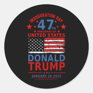 Donald Trump Won 2024 Election Inauguration Men Wo Classic Round Sticker