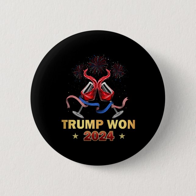 Donald Trump Won 2024 Election Inauguration Victor 6 Cm Round Badge (Front)