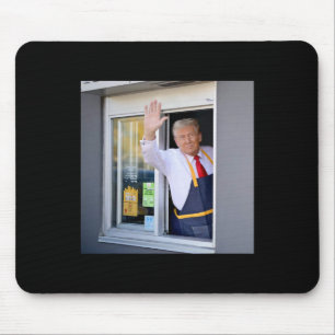 Donald Trump Works The Fry Station And Holds A Dri Mouse Mat