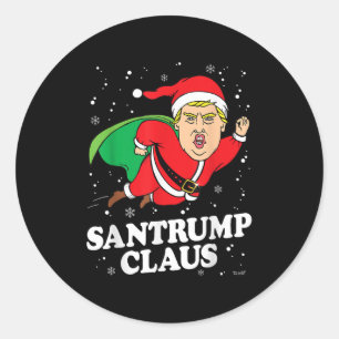 Donald Trump Xmas Funny Santa Hat Gift Shirt Classic Round Sticker