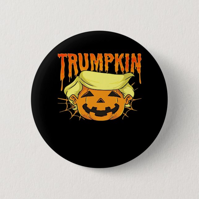 Donald Trumpkin Funny President Party Halloween Cl 6 Cm Round Badge (Front)