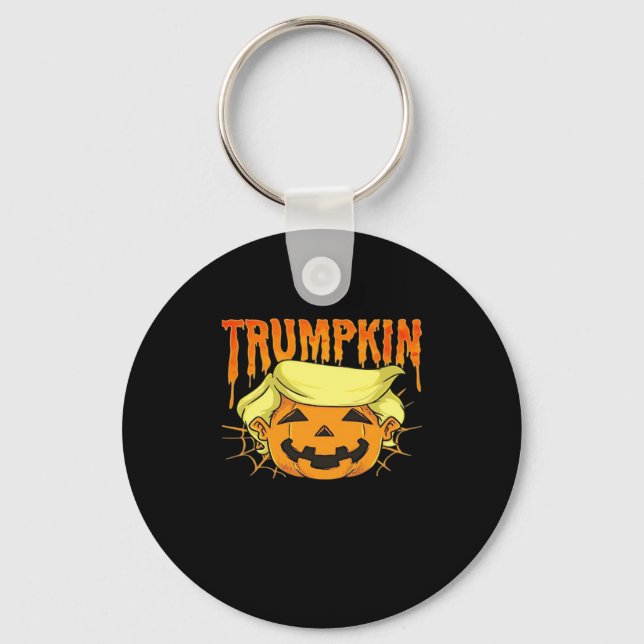 Donald Trumpkin Funny President Party Halloween Cl Key Ring (Front)