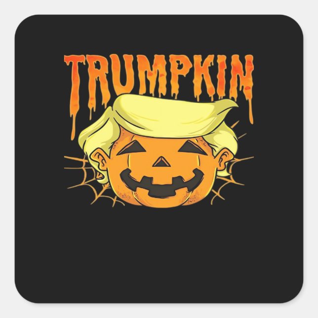 Donald Trumpkin Funny President Party Halloween Cl Square Sticker (Front)