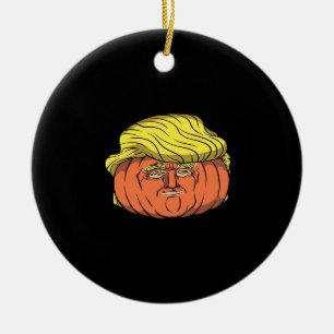 Donald Trumpkin Pumpking Ceramic Tree Decoration