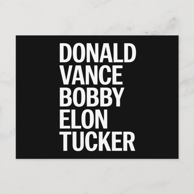 Donald Vance Bobby Elon & Tucker  Postcard (Front)