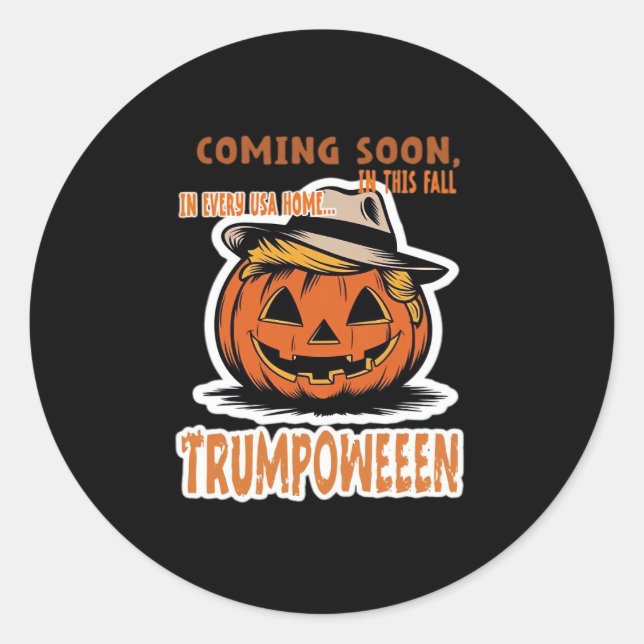 Donald's Trumpkin Pumpkin- Halloween Classic Classic Round Sticker (Front)